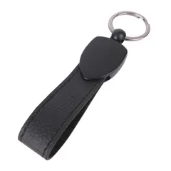 DÜZPELİT SİYAH METAL - DERİ ANAHTARLIK