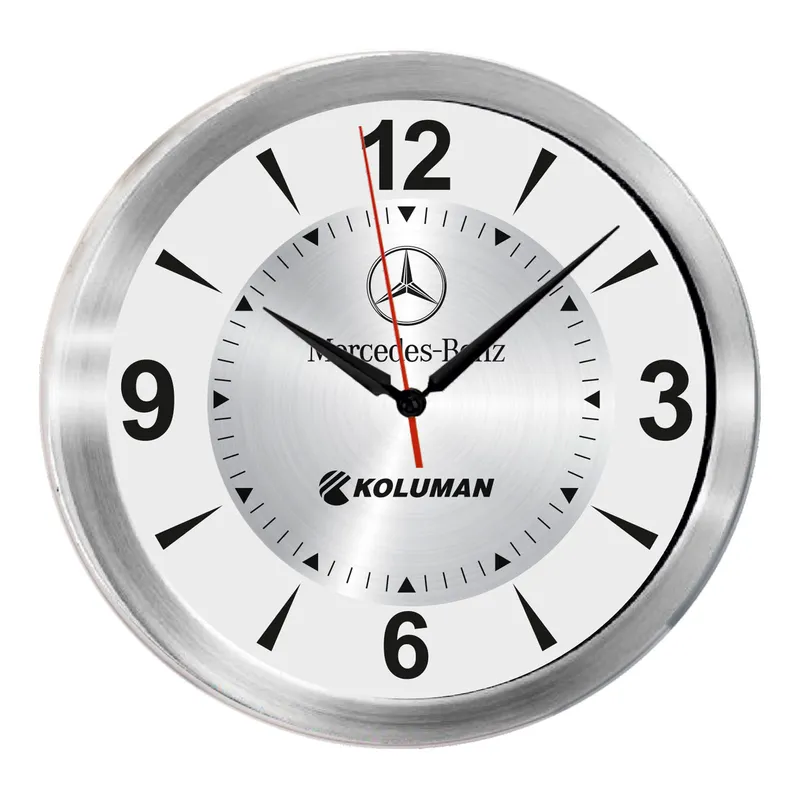 TRİTON091 GÜMÜŞ METAL KASA DUVAR SAATİ (350 MM)