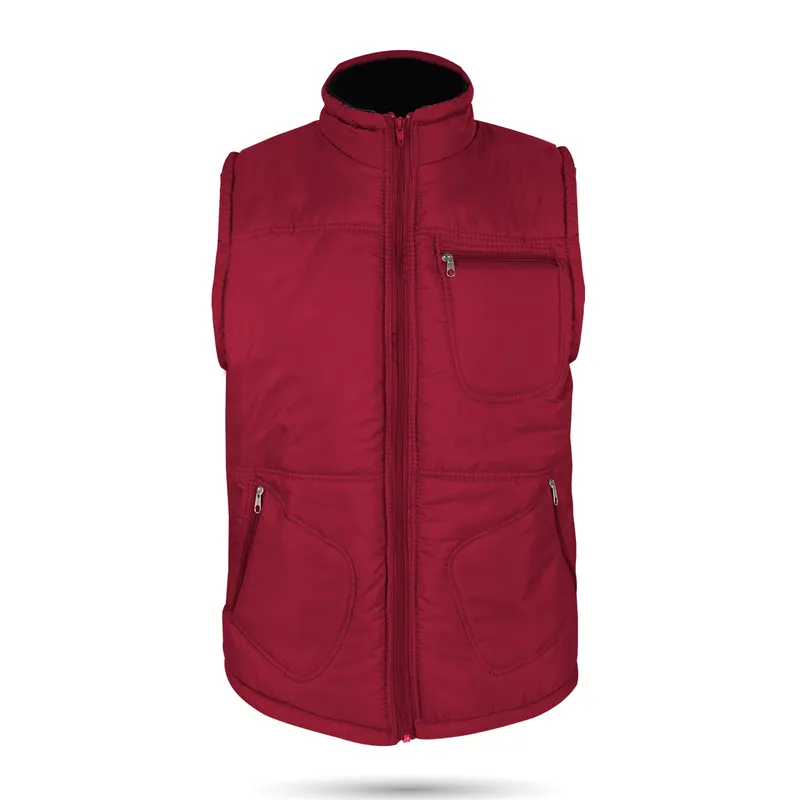 ALASKA KIRMIZI ÜÇ CEPLİ ŞİŞME YELEK L